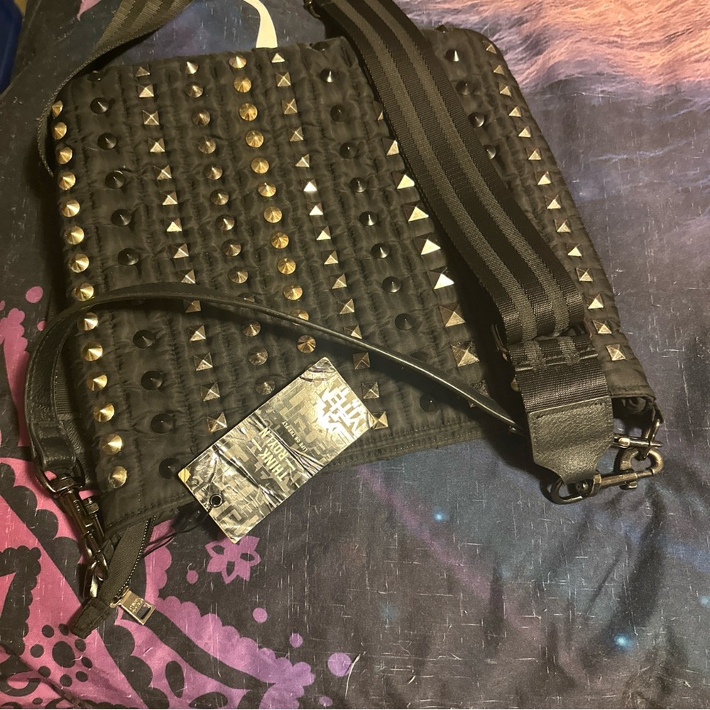 THINK ROYLN Black and Gold Crossbody Bag